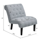 Cotton Linen Fabric Armless Accent Chair with Adjustable Foot Pads by LJGDeals