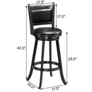 Set of 2 29 Inch Swivel Bar Height Stool Wood Dining Chair Barstool by LJGDeals