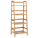 4-Tier Bamboo Plant Rack with Guardrails Stable and Space-Saving by LJGDeals