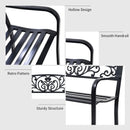 50 Inch Patio Park Steel Frame Cast Iron Backrest Bench Porch Chair by LJGDeals