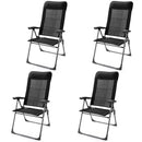 2 Pcs Portable Patio Folding Dining Chairs with Headrest Adjust for Camping -Black by LJGDeals