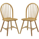 Set of 2 Vintage Windsor Wood Chair with Spindle Back for Dining Room by LJGDeals