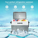 58 Quarts Car Refrigerator Portable RV Freezer Dual Zone with Wheel-Gray by LJGDeals