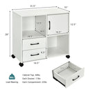 Mobile File Cabinet with Lateral Printer Stand and Storage Shelves by LJGDeals