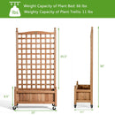 50 Inch Wood Planter Box with Trellis Mobile Raised Bed for Climbing Plant by LJGDeals
