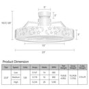 23 Inch Ceiling Fan with LED Light and Remote Control by LJGDeals
