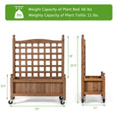 32in Wood Planter Box with Trellis Mobile Raised Bed for Climbing Plant by LJGDeals