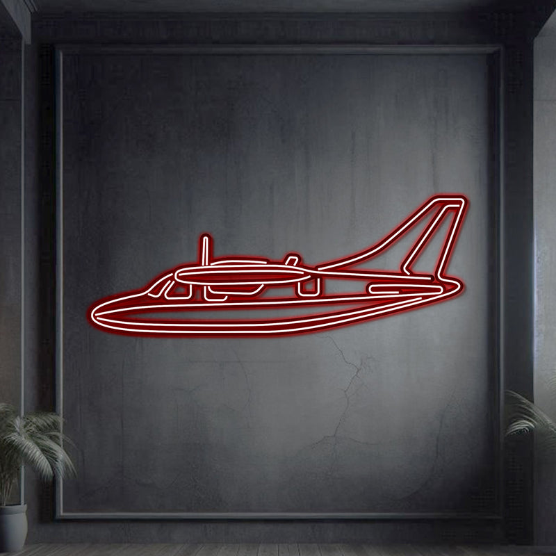 MU-2K Metal Neon Aircraft Wall Art - NCN0053