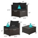 6 Pieces Patio Furniture Sofa Set with Cushions for Outdoor by LJGDeals