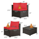 6 Pieces Patio Furniture Sofa Set with Cushions for Outdoor by LJGDeals
