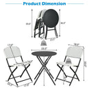3 Pieces Patio Rattan Bistro Set with Round Dining Table and 2 Chairs by LJGDeals