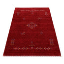Red Center Medallion Tribal Design Hand Loomed Wool Area Rug