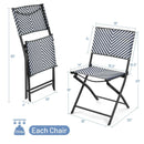 Set of 4 Patio Folding Rattan Dining Chairs for Camping and Garden by LJGDeals