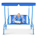 Outdoor Kids Patio Swing Bench with Canopy 2 Seats by LJGDeals