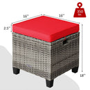 2 Pieces Patio Rattan Ottoman Seat with Removable Cushions-Navy by LJGDeals