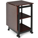 Rolling Folding Computer Desk with Storage Shelves by DirectDeals