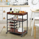 3 Tiers Storage Bar Serving Cart with Wine Rack by DirectDeals