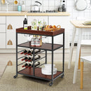 3 Tiers Storage Bar Serving Cart with Wine Rack by LJGDeals