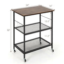 3-Tier Kitchen Serving Cart Utility Standing Microwave Rack with Hooks by LJGDeals