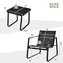 3 Pieces Patio Bistro Furniture Set with Glass Top Table Garden Deck-Black by LJGDeals