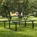 HDPE Outdoor Picnic Table Bench Set with Metal Base by LJGDeals