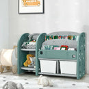 Kids Toy Storage Organizer with 2-Tier Bookshelf and Plastic Bins by LJGDeals