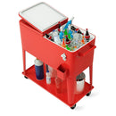 80 Quart Outdoor Patio Rolling Steel Construction Cooler by LJGDeals