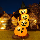 7 Feet Halloween Inflatable Pumpkin Combo with Witch's Hat and LED Lights by LJGDeals