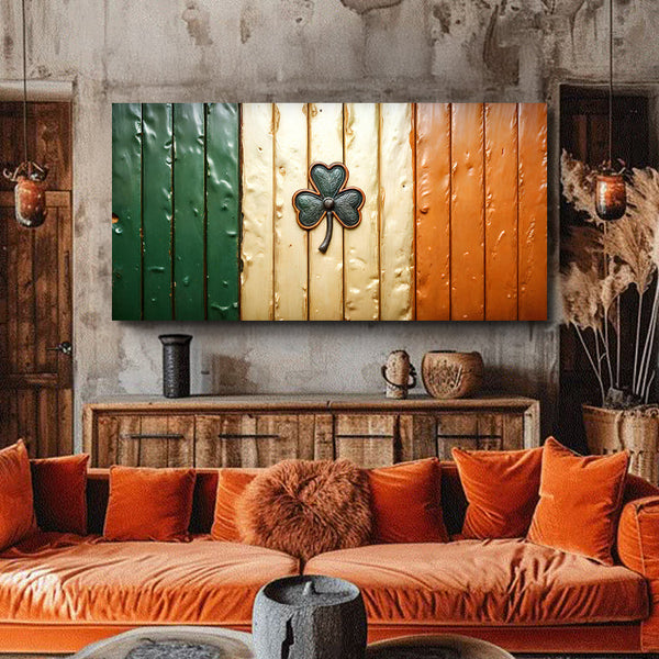 Irish Shamrock Glory Wooden Flag Wall Art II, photo 2 of 10