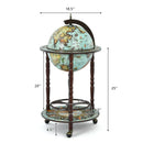 17 Inch Globe Wine Bar Stand 16th Century Italian Map Liquor Bottle Shelf Cart by LJGDeals