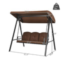Outdoor 3-Seat Porch Swing with Adjust Canopy and Cushions by LJGDeals