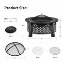 Outdoor Fire Pit with BBQ Grill and High-temp Resistance Finish by LJGDeals