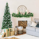 5/6/7.5 Feet Artificial Pencil Christmas Tree with Pine Cones by LJGDeals