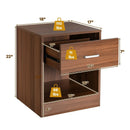 2 Pieces Nightstand with Storage Drawer and Cabinet by LJGDeals