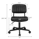 PU Leather Adjustable Office Chair Swivel Task Chair with Backrest by LJGDeals