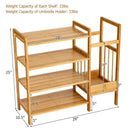 4-Tier Bamboo Shoe Rack Organiser with Umbrella Holder-Natural by LJGDeals