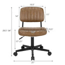 PU Leather Adjustable Office Chair Swivel Task Chair with Backrest by LJGDeals