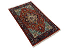 Hand knotted Brown, Aqua and Blue Traditional Heriz Serapi wool area rug by The Rug Decor