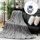 62 x 84 Inch Flannel Heated Electric Blanket with 10 Heating Levels-Gray by LJGDeals