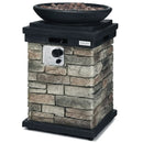 40000BTU Outdoor Propane Burning Fire Bowl Column Realistic Look Firepit Heater by LJGDeals