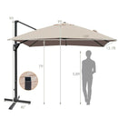 10 x 13 Feet Rectangular Cantilever Umbrella with 360¬∞ Rotation Function-Brown by LJGDeals