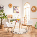 Modern Kids Activity Play Table and 2 Chairs Set with Beech Leg Cushion-White by LJGDeals