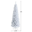 6 Feet Unlit Artificial Slim Pencil Christmas Tree with Metal Stand by LJGDeals