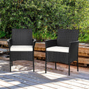 2 Pieces Patio Wicker Chairs with Cozy Seat Cushions by LJGDeals