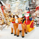 7.5 Feet Waterproof Outdoor Inflatable Santa with Double Deer and Sled by LJGDeals