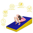 Folding Incline Mat Slope Cheese Gymnastics Gym Exercise Yellow by LJGDeals