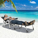 Beach Folding Chaise Lounge Recliner with 7 Adjustable Position by LJGDeals