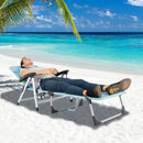 Beach Folding Chaise Lounge Recliner with 7 Adjustable Position by LJGDeals