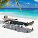 Beach Folding Chaise Lounge Recliner with 7 Adjustable Position by LJGDeals
