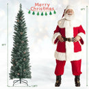 Snowy Artificial Pencil Christmas Tree with Pine Cones by DirectDeals